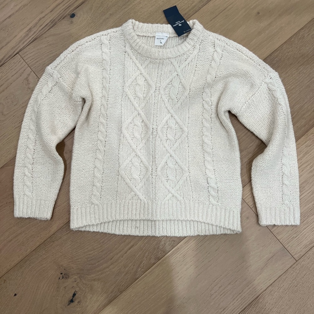 Abercrombie Kids | Cable Knit Sweater | Cream Color | Girls Size 7/8